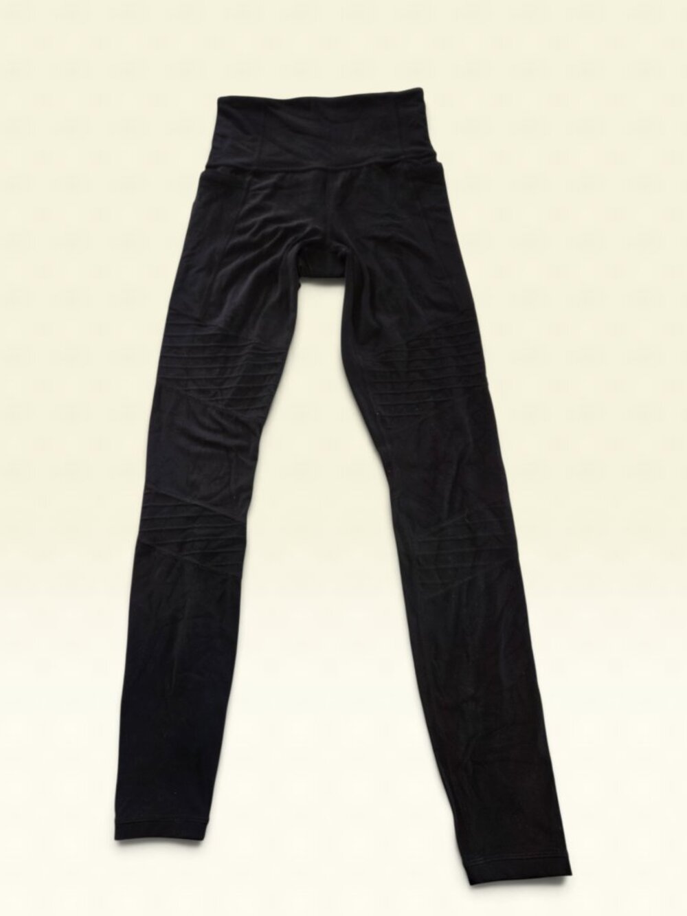 Athleta XXS Black Moto Ribbed High Rise Leggings Tights